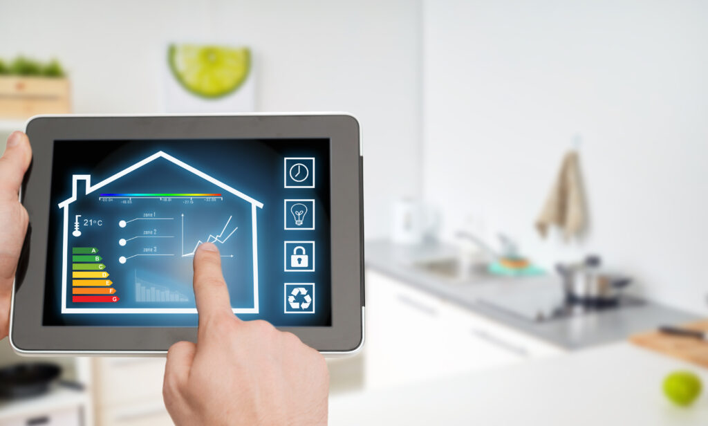 Réduire son empreinte carbone : réglage du chauffage sur une tablette